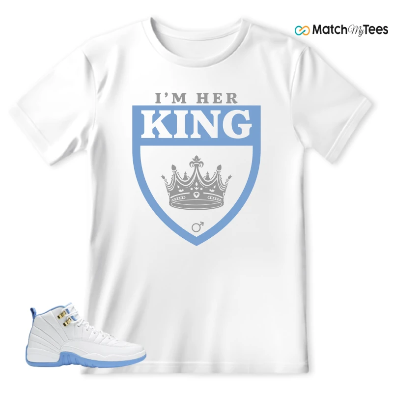 NIKE JORDAN 12 RETRO WHITE UNIVERSITY BLUE (2004) (WOMEN'S) SNEAKER Matching Tees t-shirt