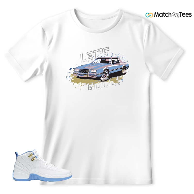 NIKE JORDAN 12 RETRO WHITE UNIVERSITY BLUE (2004) (WOMEN'S) SNEAKER Matching Tees t-shirt