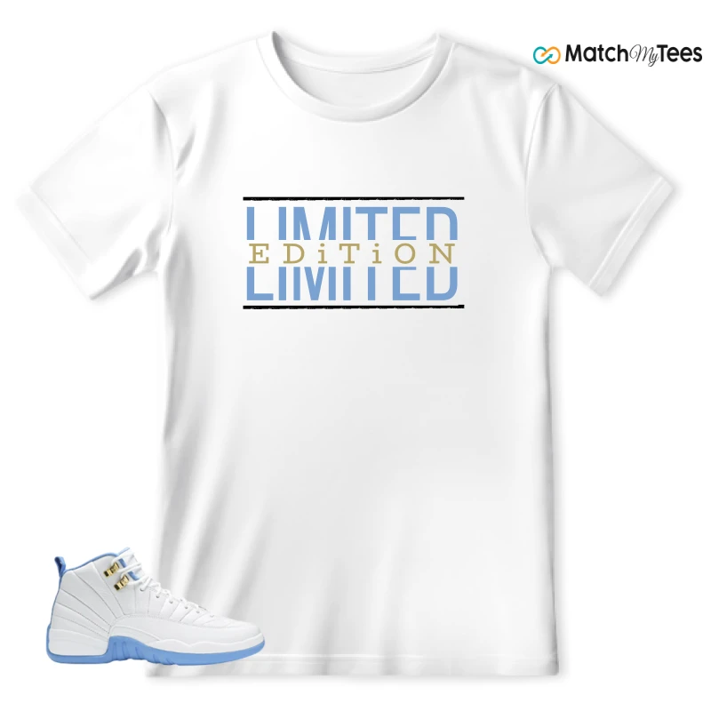 NIKE JORDAN 12 RETRO WHITE UNIVERSITY BLUE (2004) (WOMEN'S) SNEAKER Matching Tees t-shirt