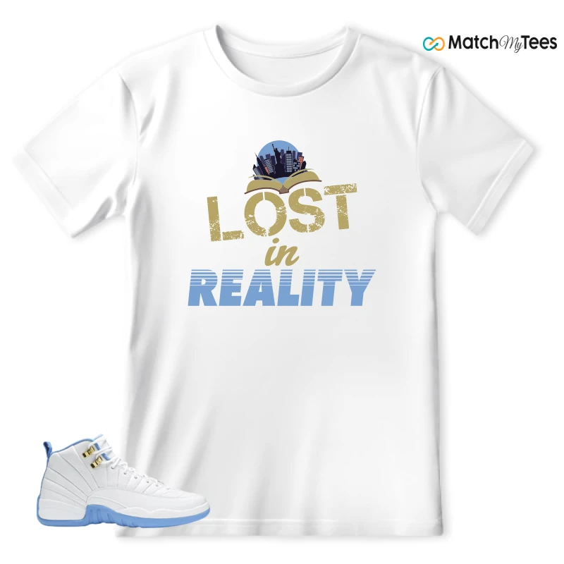 NIKE JORDAN 12 RETRO WHITE UNIVERSITY BLUE (2004) (WOMEN'S) SNEAKER Matching Tees t-shirt