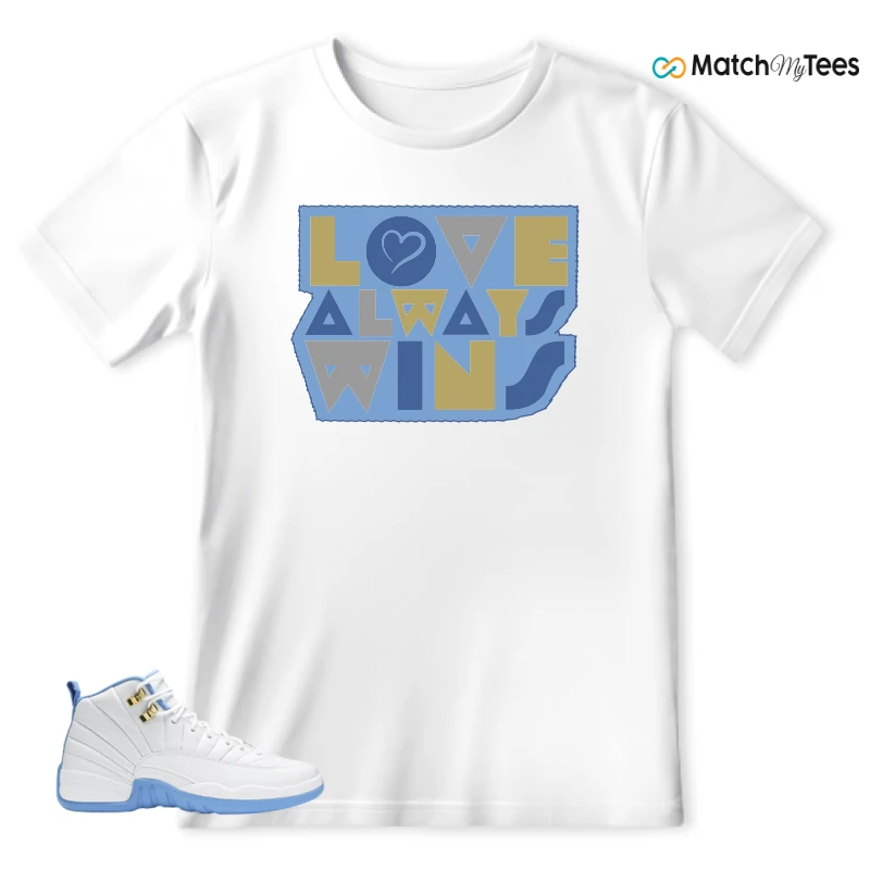 NIKE JORDAN 12 RETRO WHITE UNIVERSITY BLUE (2004) (WOMEN'S) SNEAKER Matching Tees t-shirt