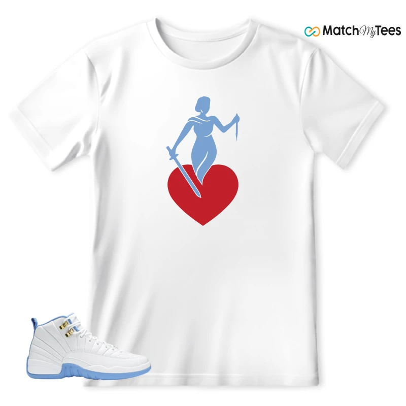NIKE JORDAN 12 RETRO WHITE UNIVERSITY BLUE (2004) (WOMEN'S) SNEAKER Matching Tees t-shirt