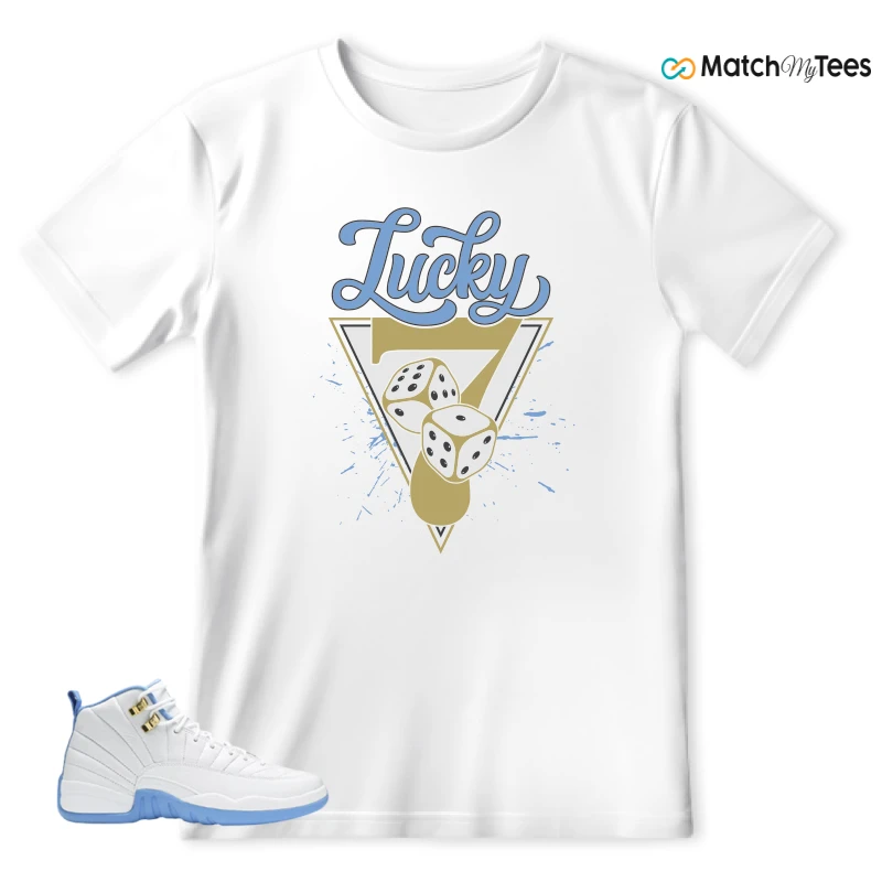 NIKE JORDAN 12 RETRO WHITE UNIVERSITY BLUE (2004) (WOMEN'S) SNEAKER Matching Tees t-shirt