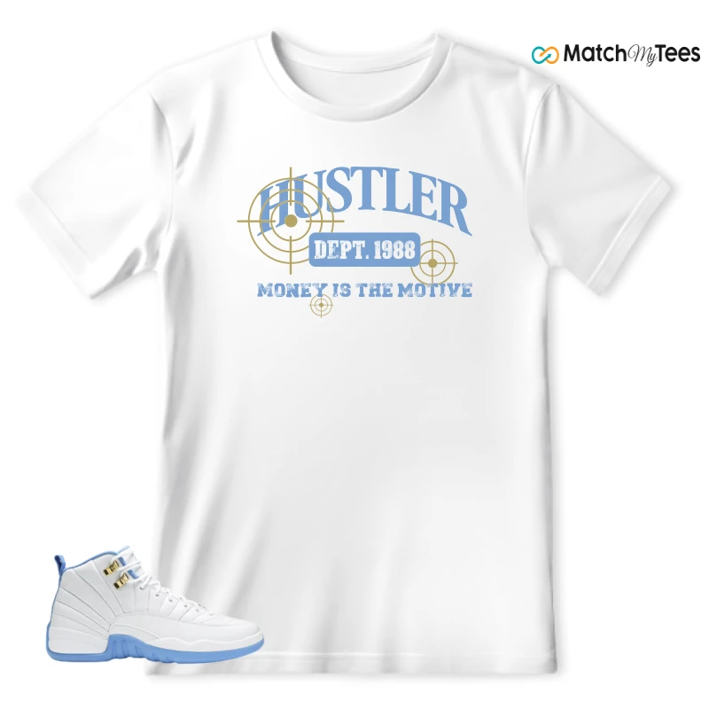 NIKE JORDAN 12 RETRO WHITE UNIVERSITY BLUE (2004) (WOMEN'S) SNEAKER Matching Tees t-shirt