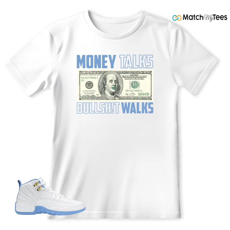 NIKE JORDAN 12 RETRO WHITE UNIVERSITY BLUE (2004) (WOMEN'S) SNEAKER Matching Tees t-shirt
