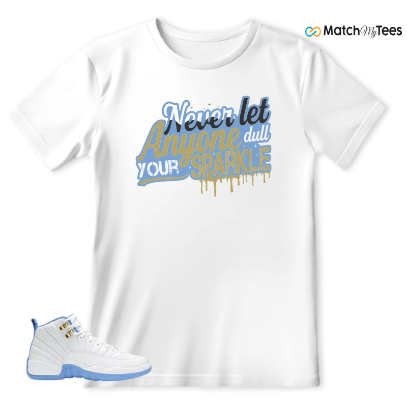 NIKE JORDAN 12 RETRO WHITE UNIVERSITY BLUE (2004) (WOMEN'S) SNEAKER Matching Tees t-shirt
