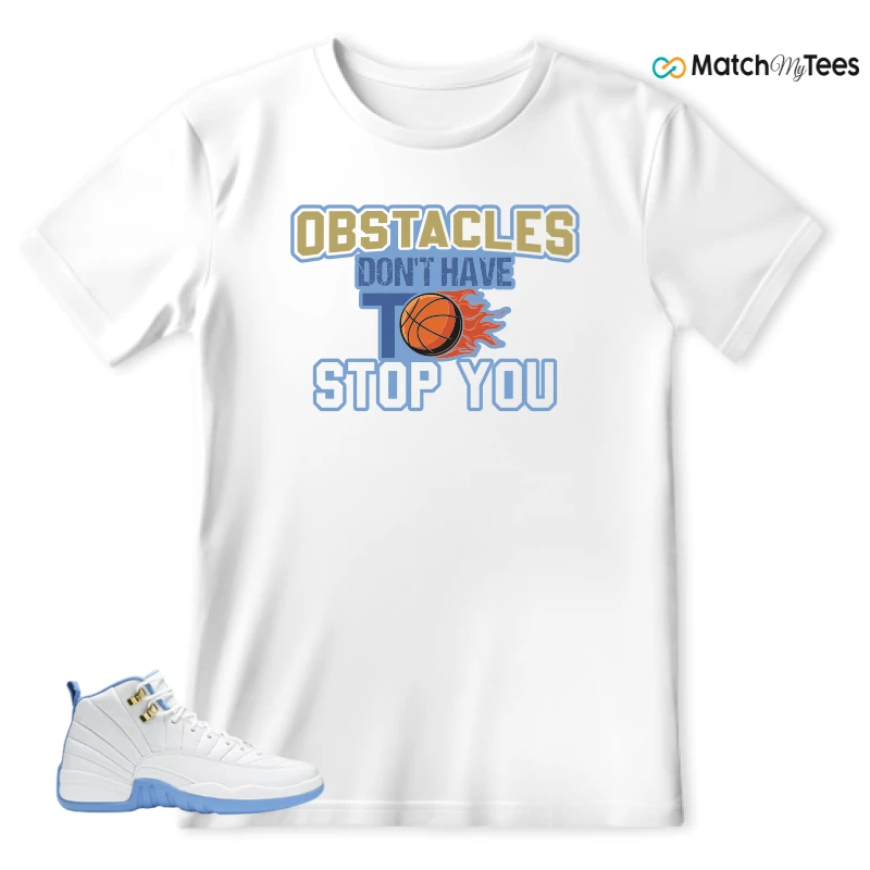 NIKE JORDAN 12 RETRO WHITE UNIVERSITY BLUE (2004) (WOMEN'S) SNEAKER Matching Tees t-shirt