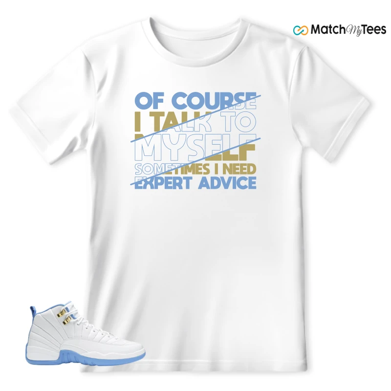 NIKE JORDAN 12 RETRO WHITE UNIVERSITY BLUE (2004) (WOMEN'S) SNEAKER Matching Tees t-shirt