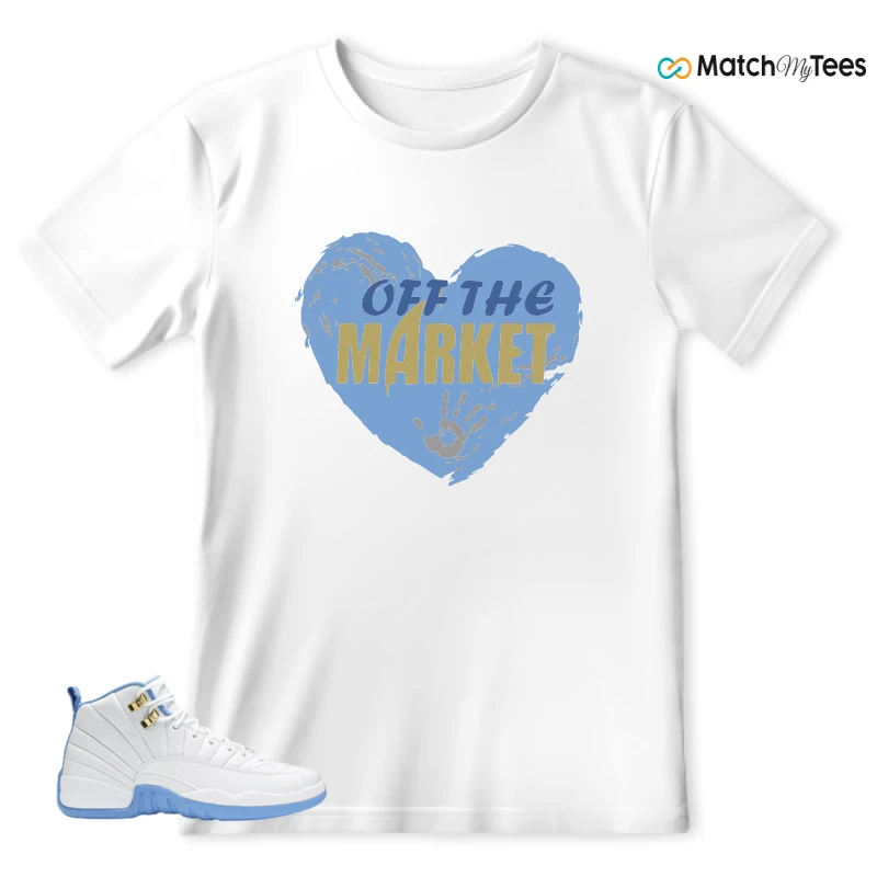 NIKE JORDAN 12 RETRO WHITE UNIVERSITY BLUE (2004) (WOMEN'S) SNEAKER Matching Tees t-shirt