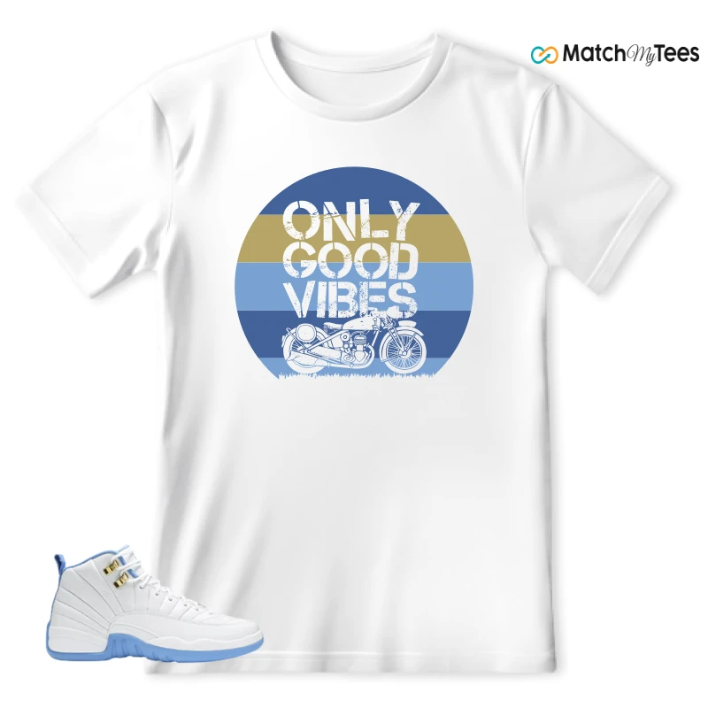 NIKE JORDAN 12 RETRO WHITE UNIVERSITY BLUE (2004) (WOMEN'S) SNEAKER Matching Tees t-shirt