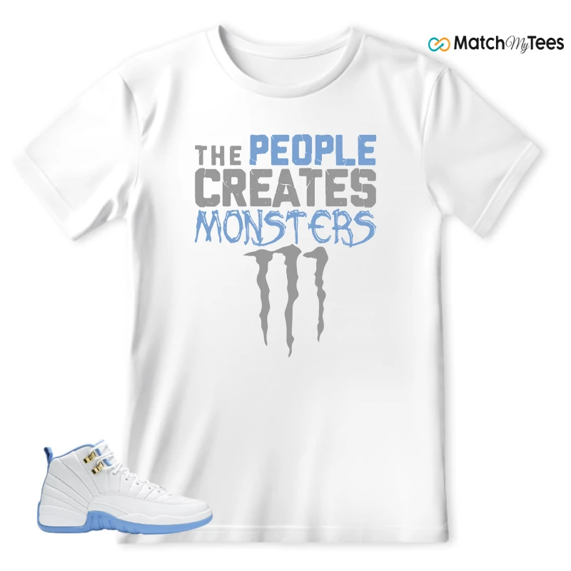 NIKE JORDAN 12 RETRO WHITE UNIVERSITY BLUE (2004) (WOMEN'S) SNEAKER Matching Tees t-shirt