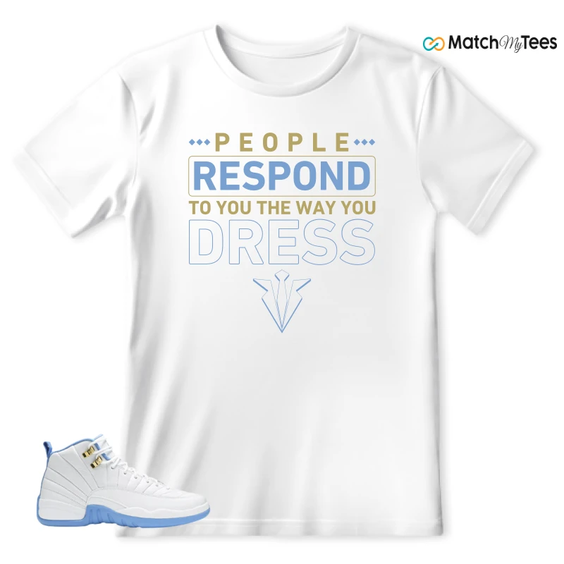 NIKE JORDAN 12 RETRO WHITE UNIVERSITY BLUE (2004) (WOMEN'S) SNEAKER Matching Tees t-shirt