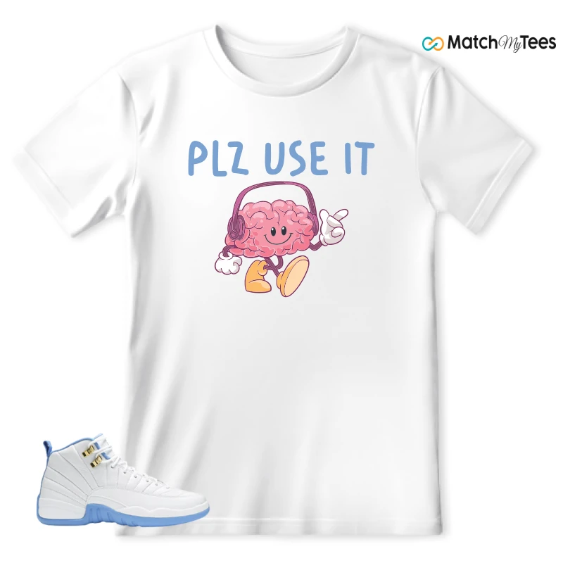 NIKE JORDAN 12 RETRO WHITE UNIVERSITY BLUE (2004) (WOMEN'S) SNEAKER Matching Tees t-shirt