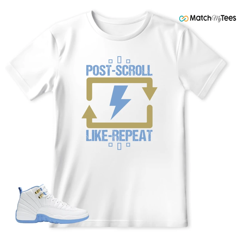 NIKE JORDAN 12 RETRO WHITE UNIVERSITY BLUE (2004) (WOMEN'S) SNEAKER Matching Tees t-shirt