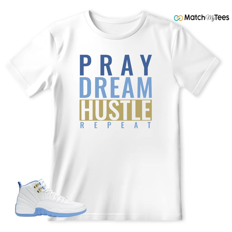 NIKE JORDAN 12 RETRO WHITE UNIVERSITY BLUE (2004) (WOMEN'S) SNEAKER Matching Tees t-shirt