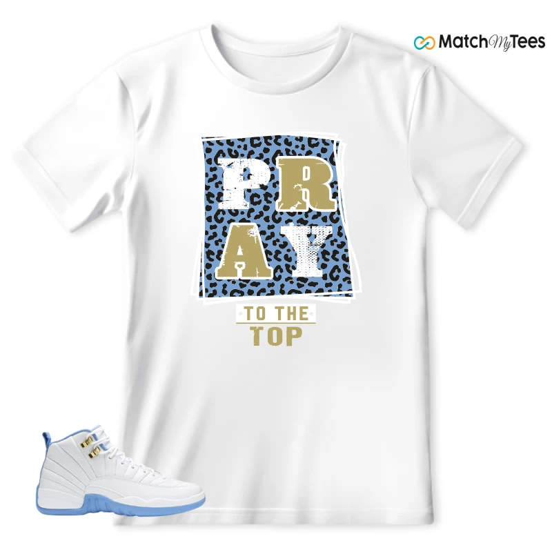 NIKE JORDAN 12 RETRO WHITE UNIVERSITY BLUE (2004) (WOMEN'S) SNEAKER Matching Tees t-shirt