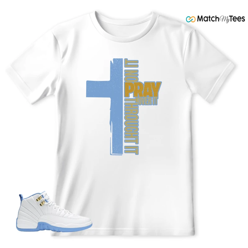 NIKE JORDAN 12 RETRO WHITE UNIVERSITY BLUE (2004) (WOMEN'S) SNEAKER Matching Tees t-shirt