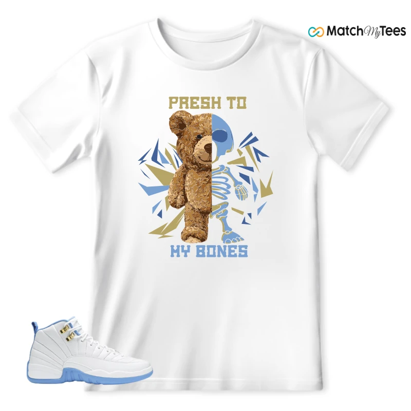 NIKE JORDAN 12 RETRO WHITE UNIVERSITY BLUE (2004) (WOMEN'S) SNEAKER Matching Tees t-shirt
