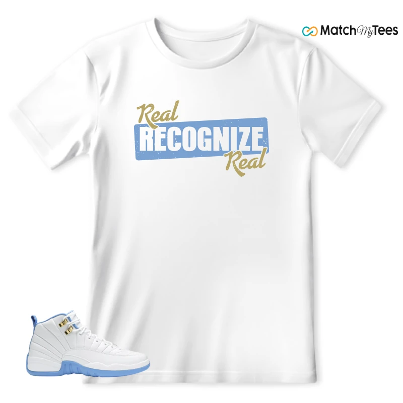 NIKE JORDAN 12 RETRO WHITE UNIVERSITY BLUE (2004) (WOMEN'S) SNEAKER Matching Tees t-shirt