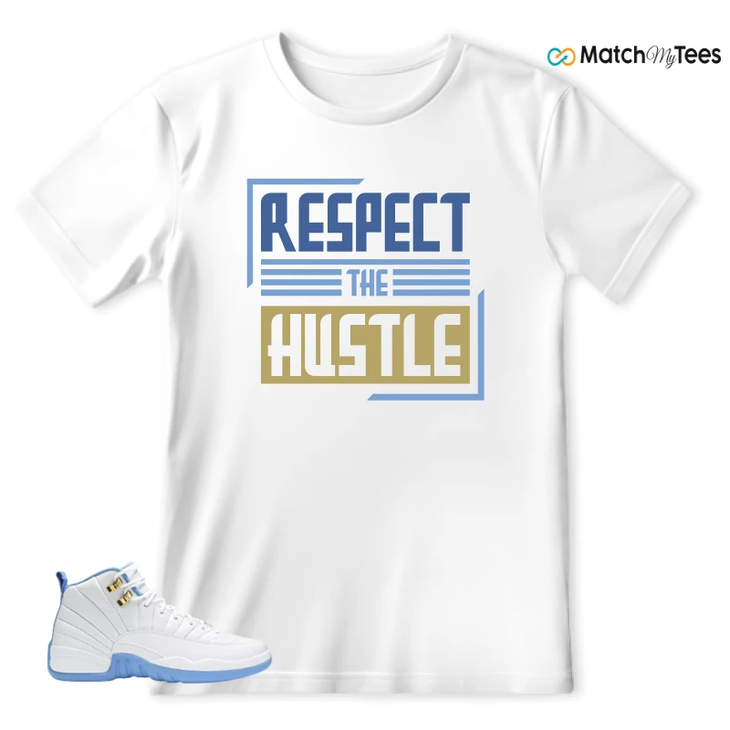 NIKE JORDAN 12 RETRO WHITE UNIVERSITY BLUE (2004) (WOMEN'S) SNEAKER Matching Tees t-shirt