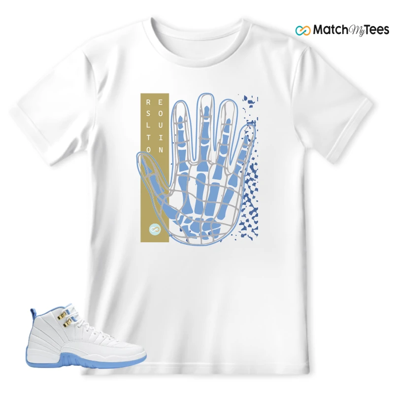 NIKE JORDAN 12 RETRO WHITE UNIVERSITY BLUE (2004) (WOMEN'S) SNEAKER Matching Tees t-shirt