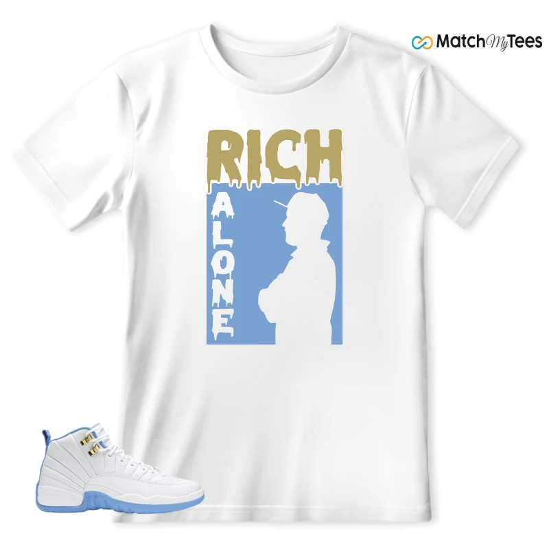 NIKE JORDAN 12 RETRO WHITE UNIVERSITY BLUE (2004) (WOMEN'S) SNEAKER Matching Tees t-shirt