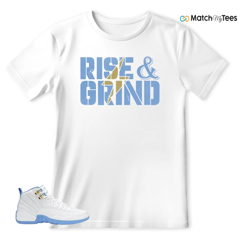 NIKE JORDAN 12 RETRO WHITE UNIVERSITY BLUE (2004) (WOMEN'S) SNEAKER Matching Tees t-shirt