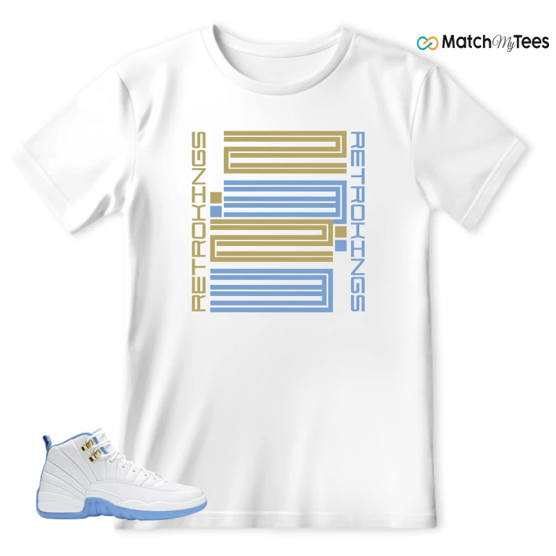 NIKE JORDAN 12 RETRO WHITE UNIVERSITY BLUE (2004) (WOMEN'S) SNEAKER Matching Tees t-shirt