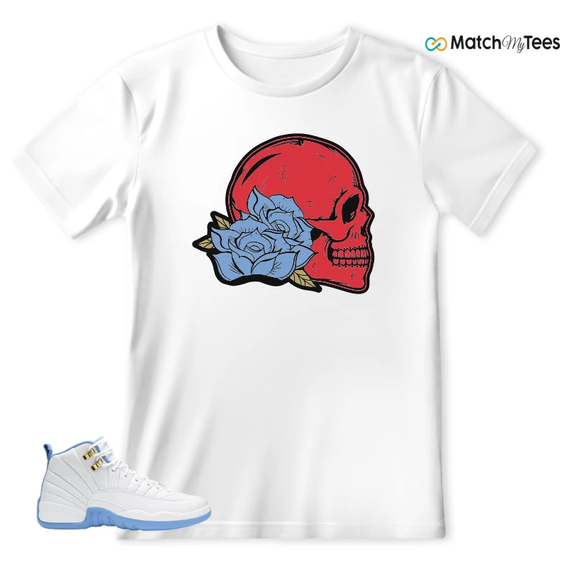 NIKE JORDAN 12 RETRO WHITE UNIVERSITY BLUE (2004) (WOMEN'S) SNEAKER Matching Tees t-shirt