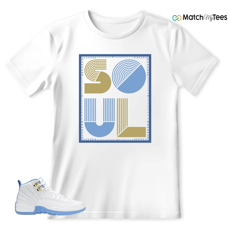 NIKE JORDAN 12 RETRO WHITE UNIVERSITY BLUE (2004) (WOMEN'S) SNEAKER Matching Tees t-shirt