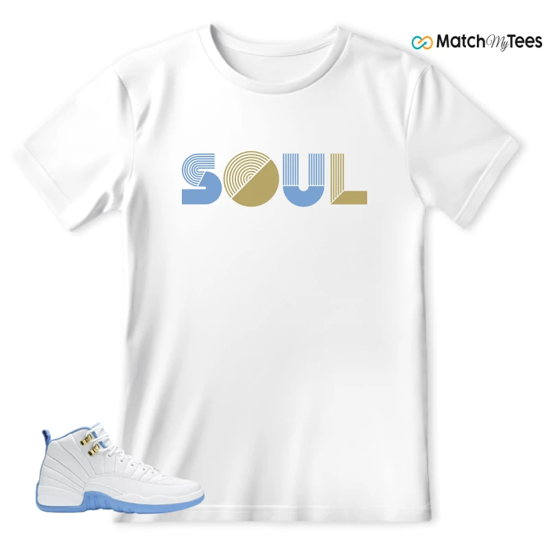 NIKE JORDAN 12 RETRO WHITE UNIVERSITY BLUE (2004) (WOMEN'S) SNEAKER Matching Tees t-shirt