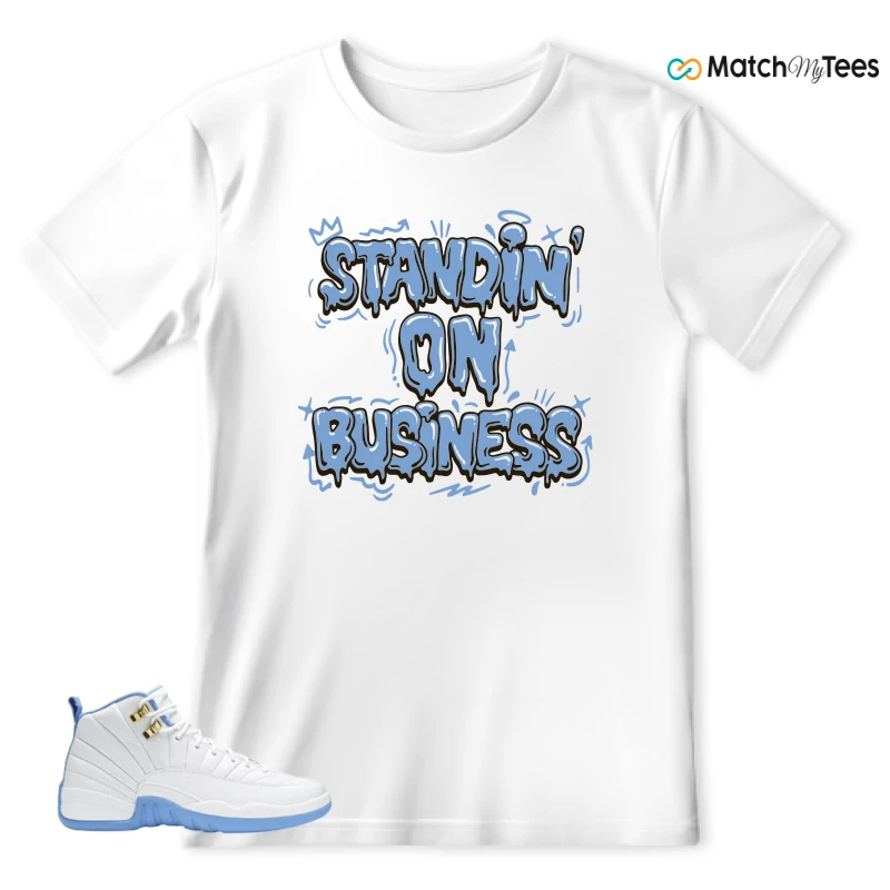 NIKE JORDAN 12 RETRO WHITE UNIVERSITY BLUE (2004) (WOMEN'S) SNEAKER Matching Tees t-shirt