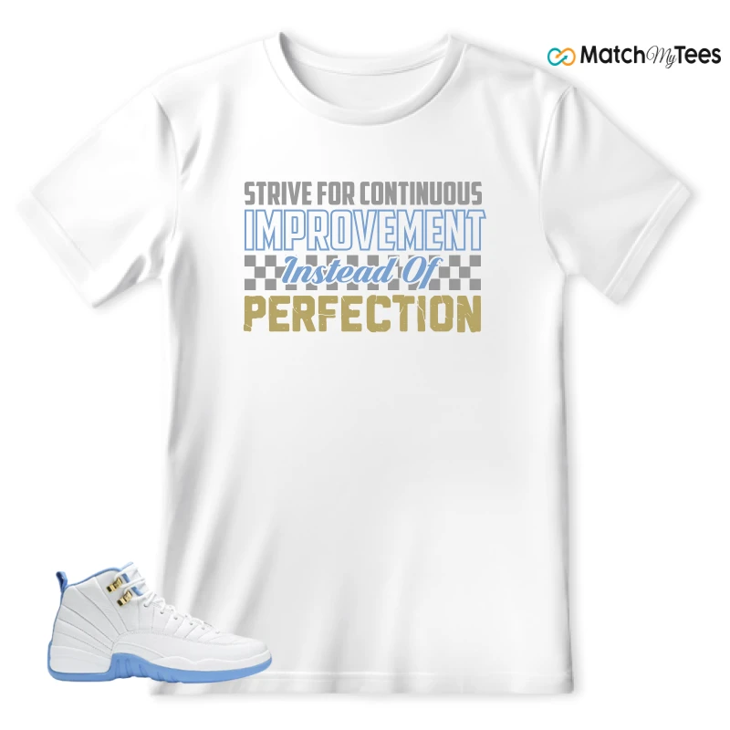NIKE JORDAN 12 RETRO WHITE UNIVERSITY BLUE (2004) (WOMEN'S) SNEAKER Matching Tees t-shirt