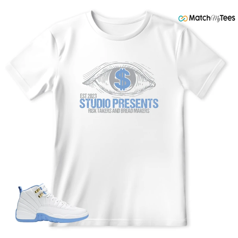 NIKE JORDAN 12 RETRO WHITE UNIVERSITY BLUE (2004) (WOMEN'S) SNEAKER Matching Tees t-shirt