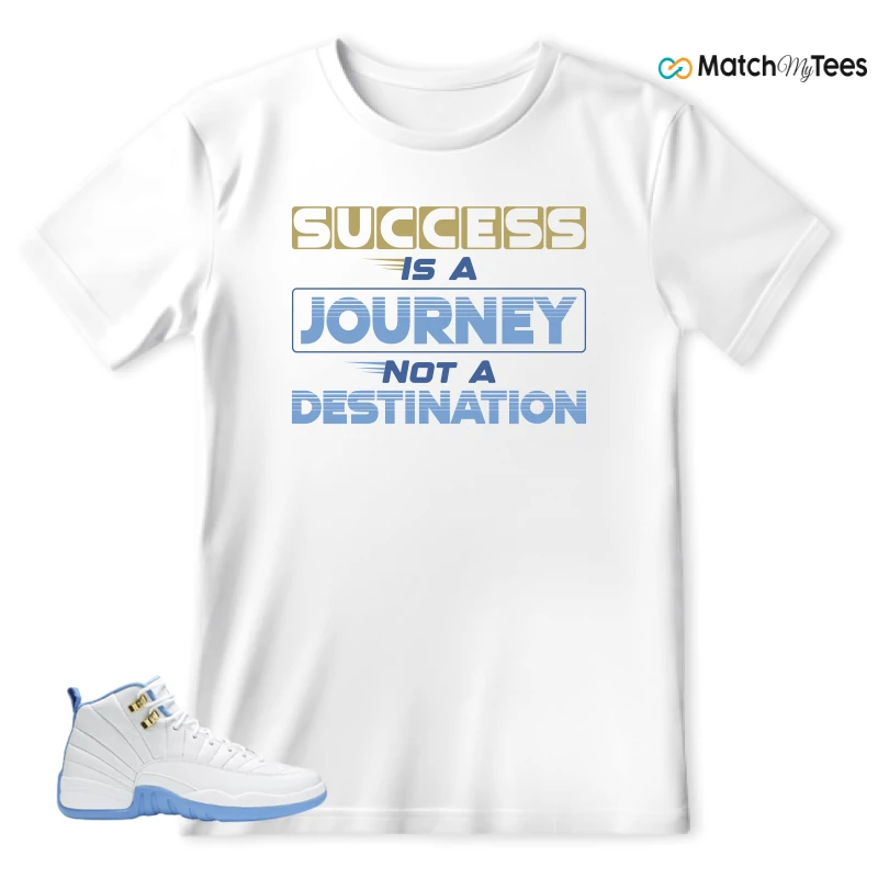 NIKE JORDAN 12 RETRO WHITE UNIVERSITY BLUE (2004) (WOMEN'S) SNEAKER Matching Tees t-shirt
