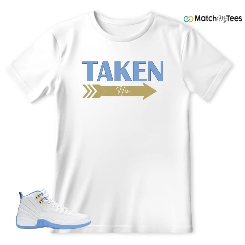 NIKE JORDAN 12 RETRO WHITE UNIVERSITY BLUE (2004) (WOMEN'S) SNEAKER Matching Tees t-shirt