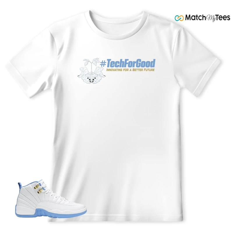 NIKE JORDAN 12 RETRO WHITE UNIVERSITY BLUE (2004) (WOMEN'S) SNEAKER Matching Tees t-shirt