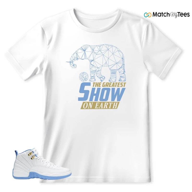 NIKE JORDAN 12 RETRO WHITE UNIVERSITY BLUE (2004) (WOMEN'S) SNEAKER Matching Tees t-shirt