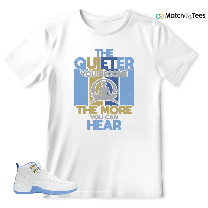 NIKE JORDAN 12 RETRO WHITE UNIVERSITY BLUE (2004) (WOMEN'S) SNEAKER Matching Tees t-shirt