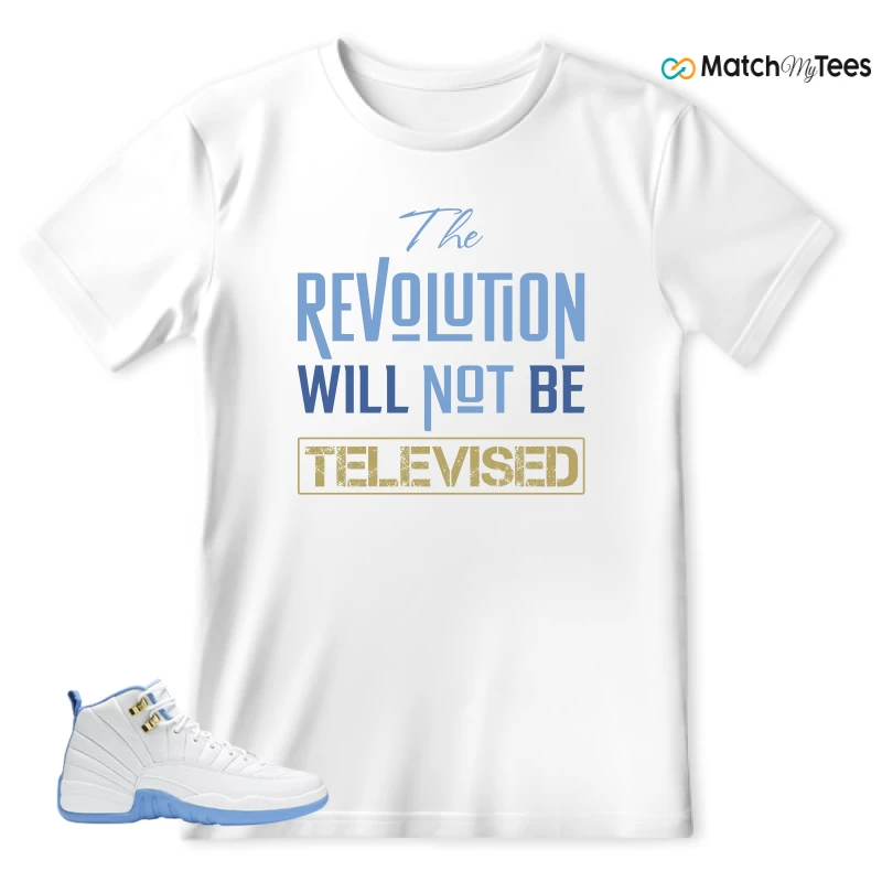 NIKE JORDAN 12 RETRO WHITE UNIVERSITY BLUE (2004) (WOMEN'S) SNEAKER Matching Tees t-shirt