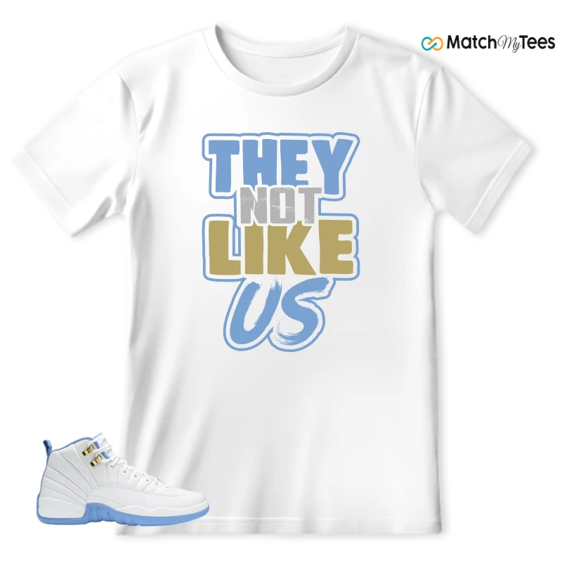 NIKE JORDAN 12 RETRO WHITE UNIVERSITY BLUE (2004) (WOMEN'S) SNEAKER Matching Tees t-shirt