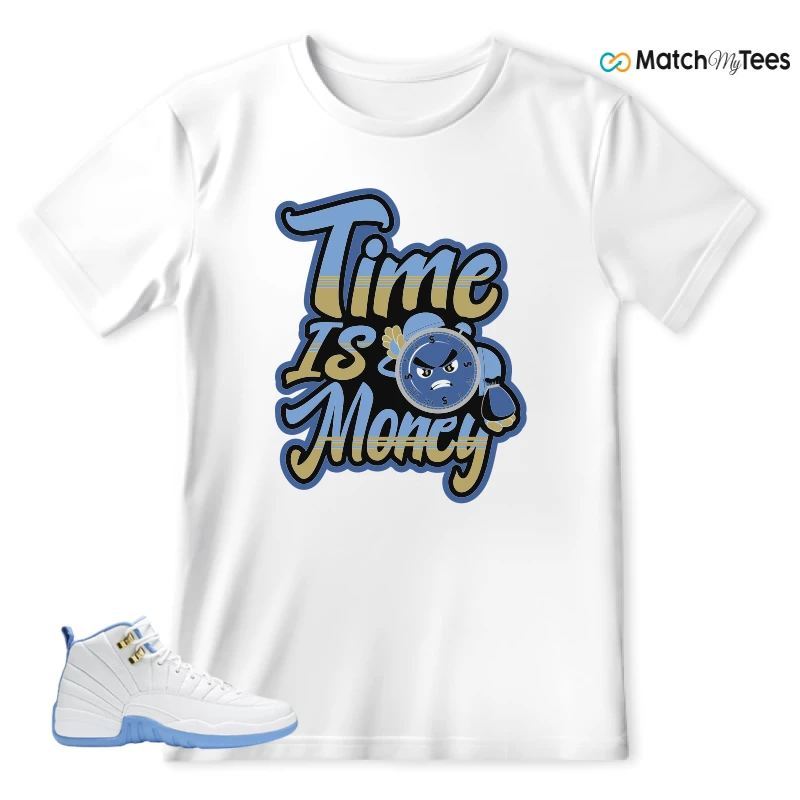 NIKE JORDAN 12 RETRO WHITE UNIVERSITY BLUE (2004) (WOMEN'S) SNEAKER Matching Tees t-shirt