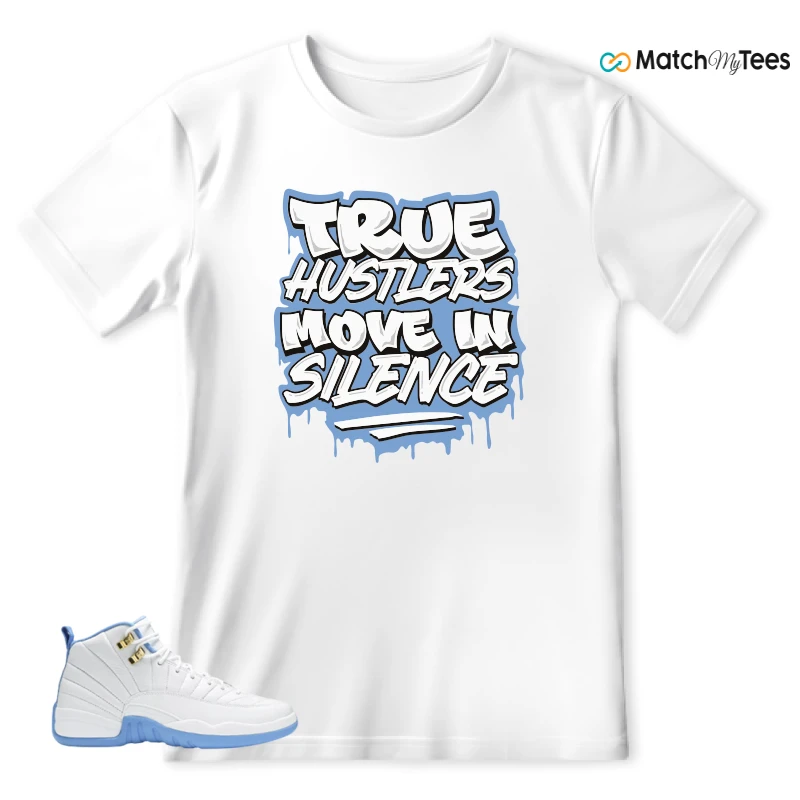 NIKE JORDAN 12 RETRO WHITE UNIVERSITY BLUE (2004) (WOMEN'S) SNEAKER Matching Tees t-shirt