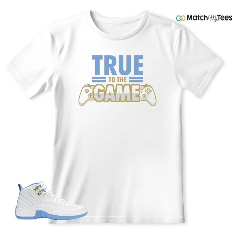 NIKE JORDAN 12 RETRO WHITE UNIVERSITY BLUE (2004) (WOMEN'S) SNEAKER Matching Tees t-shirt