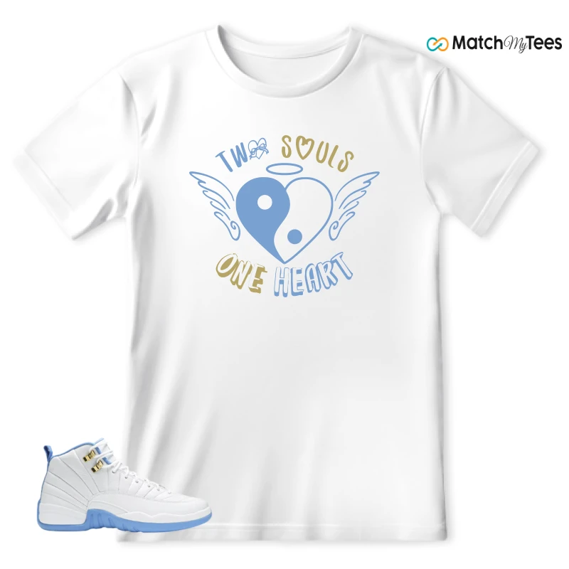 NIKE JORDAN 12 RETRO WHITE UNIVERSITY BLUE (2004) (WOMEN'S) SNEAKER Matching Tees t-shirt