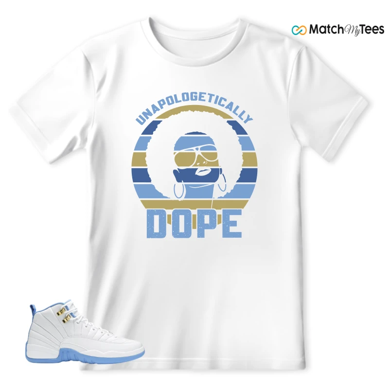 NIKE JORDAN 12 RETRO WHITE UNIVERSITY BLUE (2004) (WOMEN'S) SNEAKER Matching Tees t-shirt