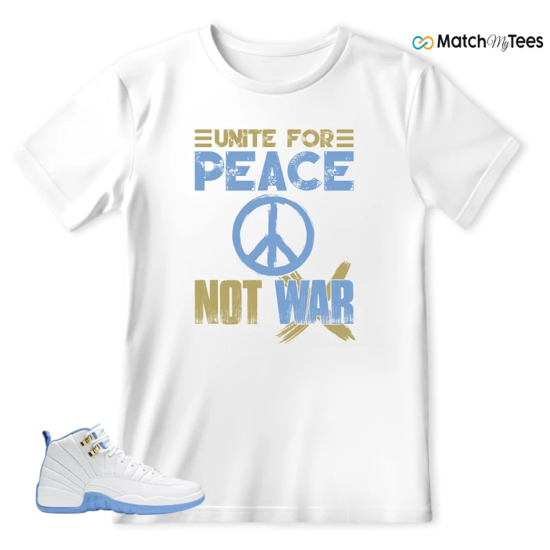 NIKE JORDAN 12 RETRO WHITE UNIVERSITY BLUE (2004) (WOMEN'S) SNEAKER Matching Tees t-shirt
