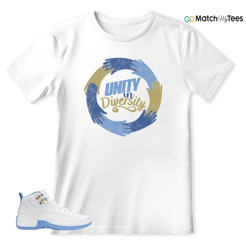 NIKE JORDAN 12 RETRO WHITE UNIVERSITY BLUE (2004) (WOMEN'S) SNEAKER Matching Tees t-shirt