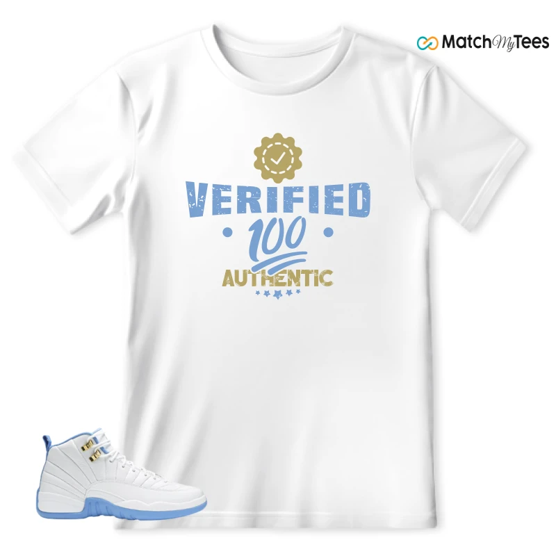 NIKE JORDAN 12 RETRO WHITE UNIVERSITY BLUE (2004) (WOMEN'S) SNEAKER Matching Tees t-shirt