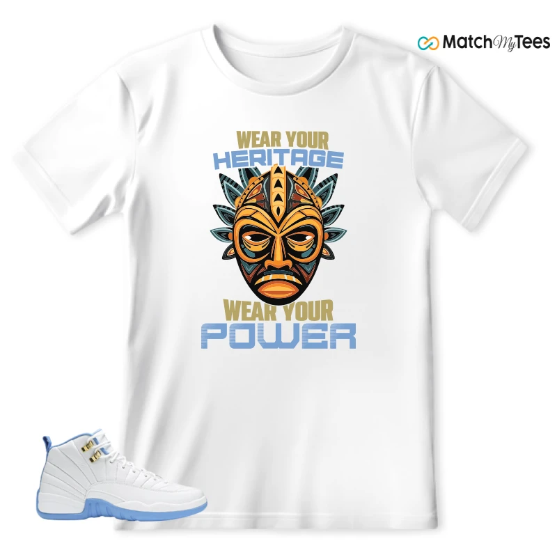NIKE JORDAN 12 RETRO WHITE UNIVERSITY BLUE (2004) (WOMEN'S) SNEAKER Matching Tees t-shirt